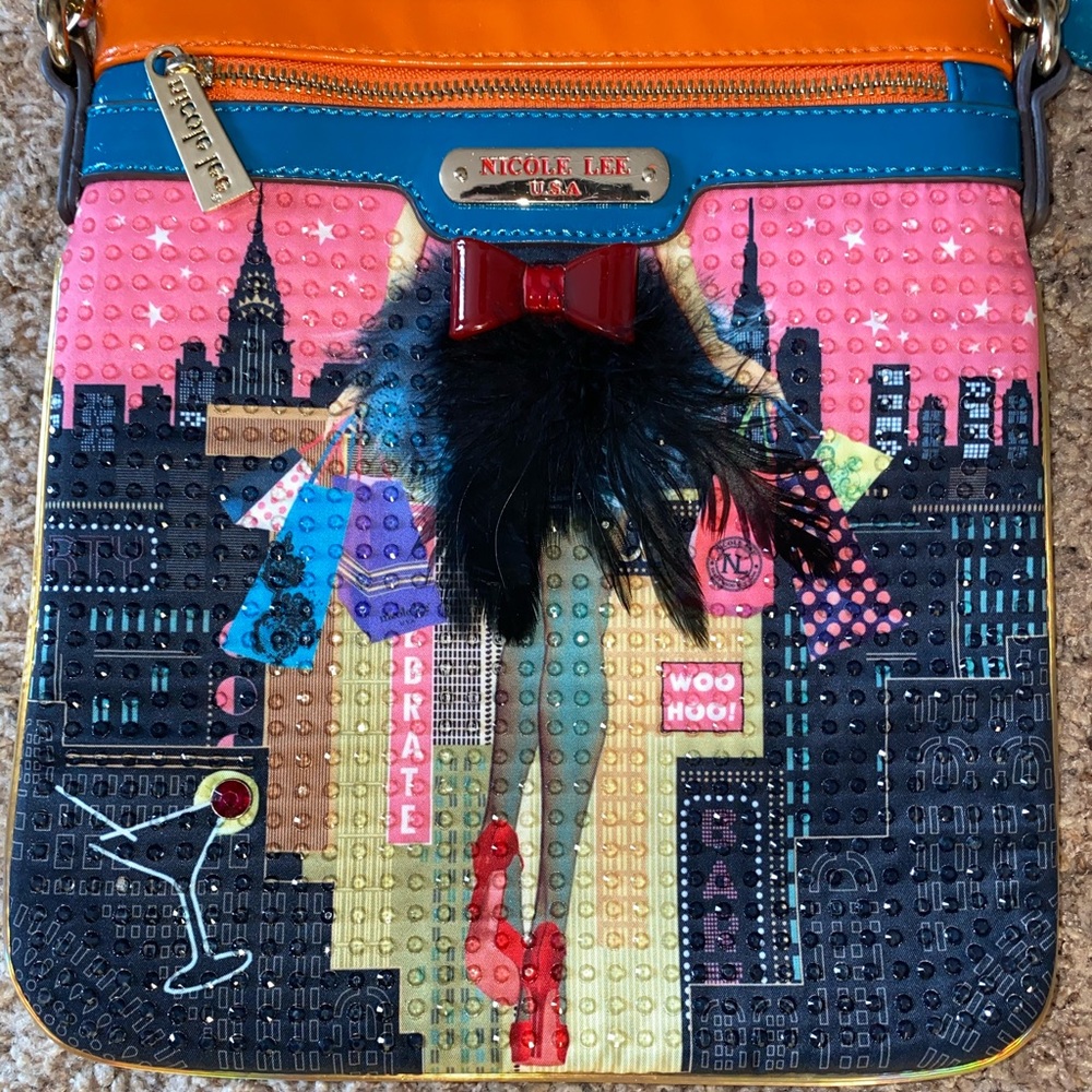 Nicole Lee Patent leather & Bling Crossbody